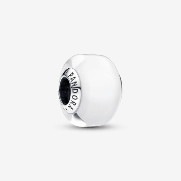 Pandora White Mini Murano Glass Charm - Picture 1 of 1